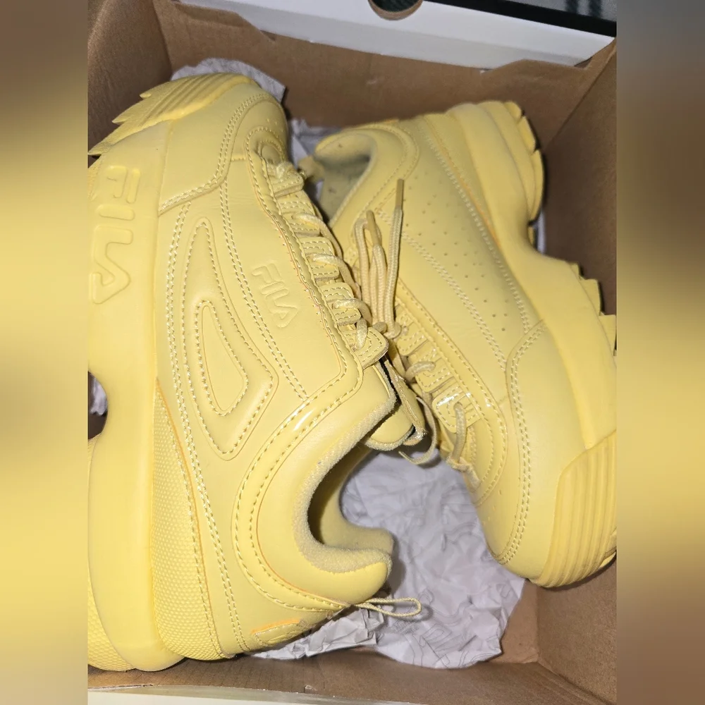 Fila Disruptor II Premium Yellow Sneakers - Picture 2 of 9